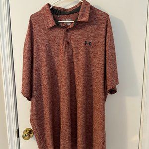 Mens Under Armour Polo 3XL Heathered Red